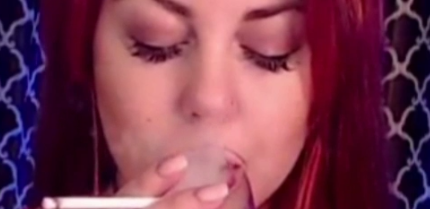 Big baby - sexy Smoking-beautiful- drinks juice along with smoke