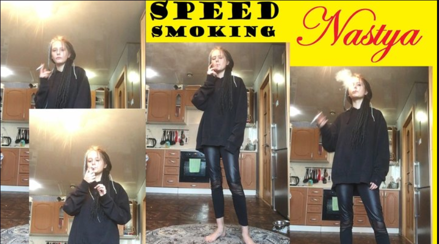 Nastya performs speed smoking and multiples challenge