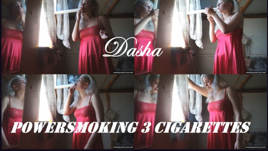 Powersmoking 3 cigarettes by Dasha