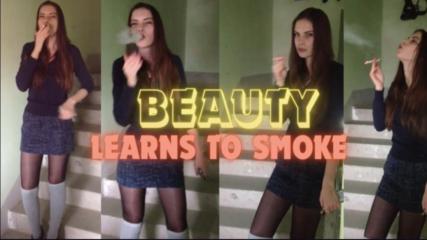 Beauty learns to smoke