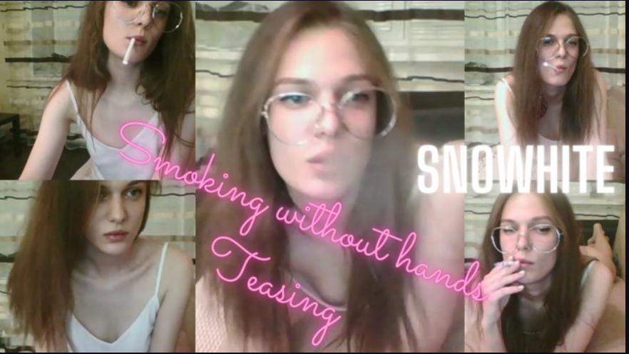 Smoking without hands and teasing